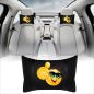Preview: Auto Nackenkissen 20x30cm Nackenpolster Leder Schwarz mit Druck Design Smiley